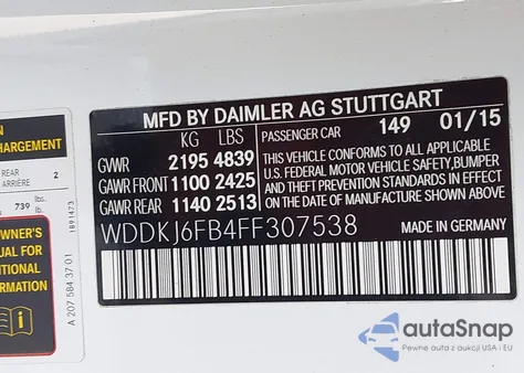 2015 Mercedes-Benz E 400 из США, поврежденный, VIN WDDKJ6FB4FF307538